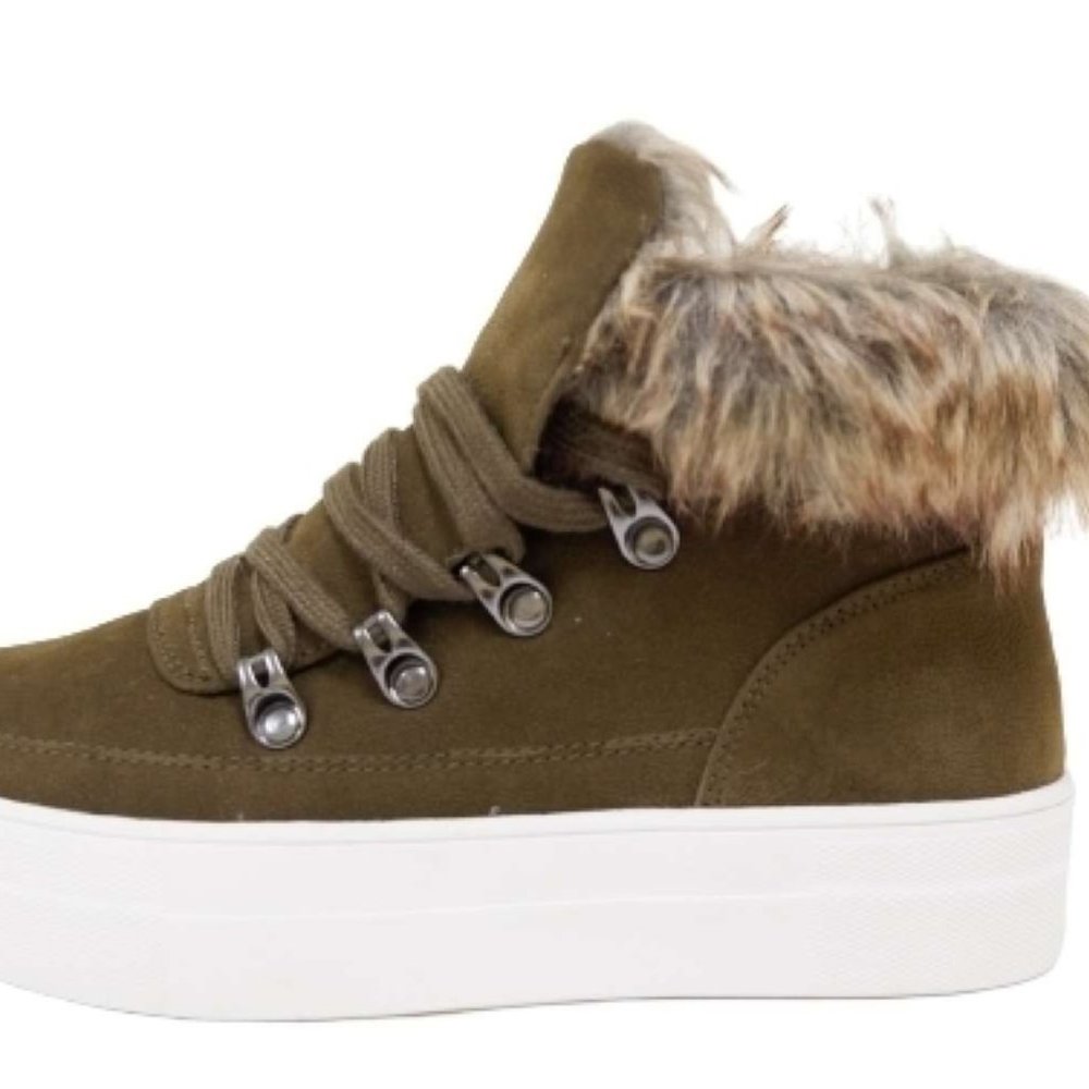 Dark Forest Fur Cuff Sneaker - Picture 2 of 3